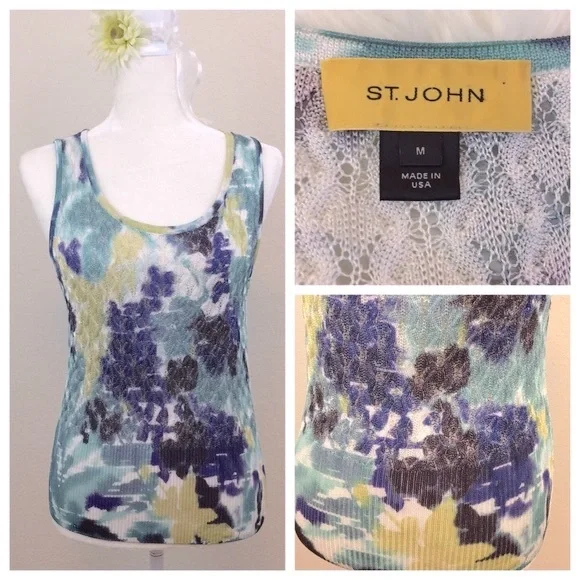 ST John yellow label Knit Top sz M - Picture 1 of 8